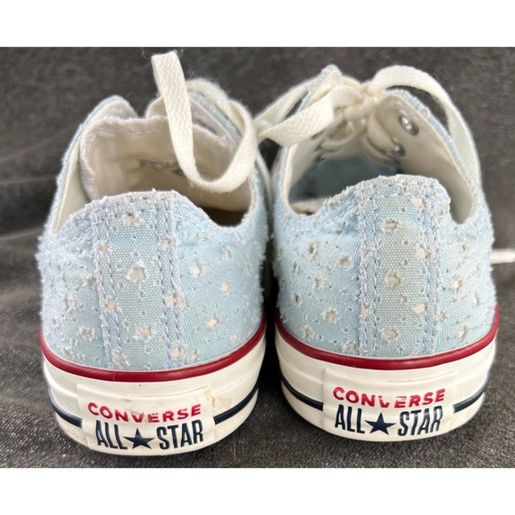 Converse Baby Blue Eyelet Sneakers Men 7 or Women 9 - Picture 14 of 15